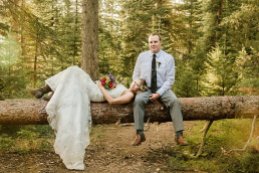 bride and groom Bozeman, MT mountain elopement